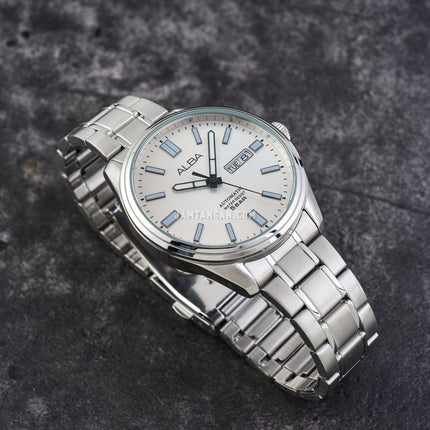 Alba Mechanical AL4153X1 Automatic Men Silver White Dial Stainless Steel Strap