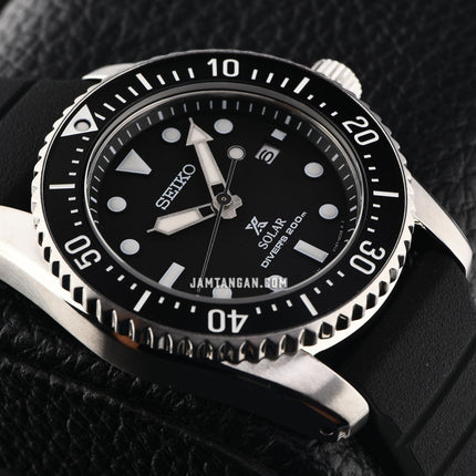 Seiko Prospex SNE573P1 Solar Divers 200M Black Dial Black Rubber Strap