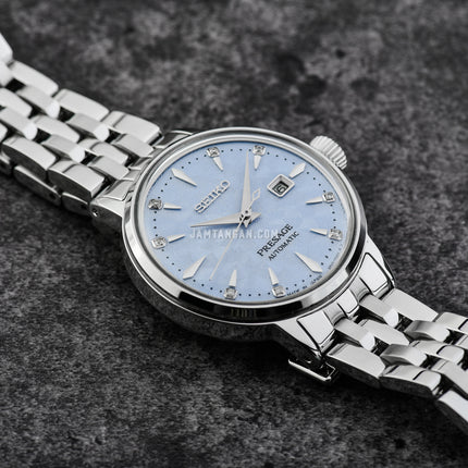 Seiko Presage SRE007J1 Cocktail Time ‘Skydiving’ Diamond Twist Blue Dial Stainless Steel Strap