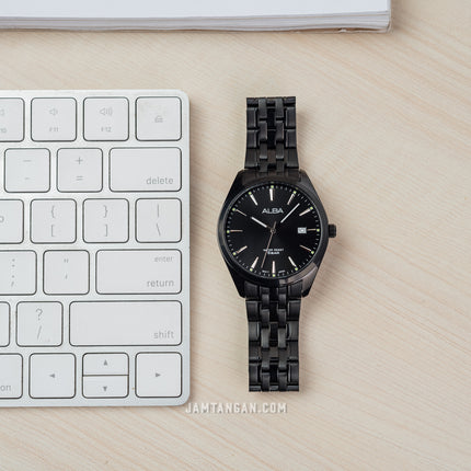 Alba AH7BP3X1_AS9R09X1 Couple Black Dial Black Stainless Steel Strap