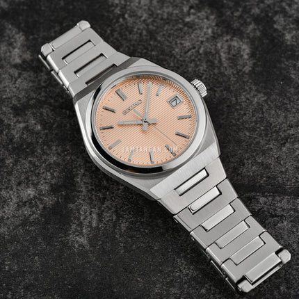 Seiko Ladies SUR577P1 Discover More Light Orange Dial Stainless Steel Strap