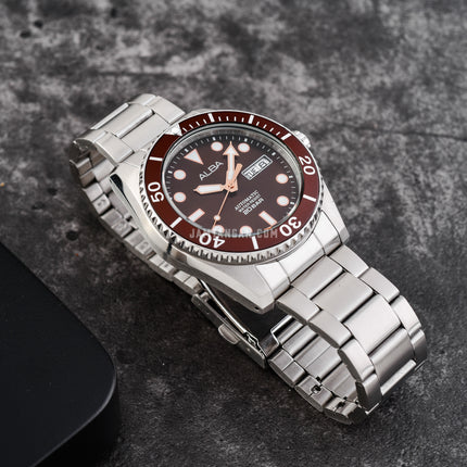 Alba Mechanical AL4289X1 Automatic Men Brown Dial Stainless Steel Strap