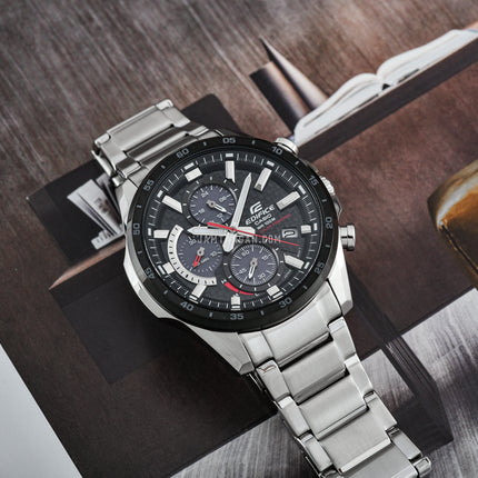 Casio Edifice EQS-900DB-1AVUDF Solar Powered Chronograph Black Dial Stainless Steel Strap