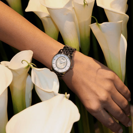 MIDO Baroncelli Prisma M007.207.11.116.00 Lady Diamonds White Mother Of Pearl Dial St. Steel Strap