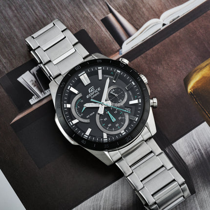 Casio Edifice EFR-573DB-1AVUDF Chronograph Black Dial Stainless Steel Band