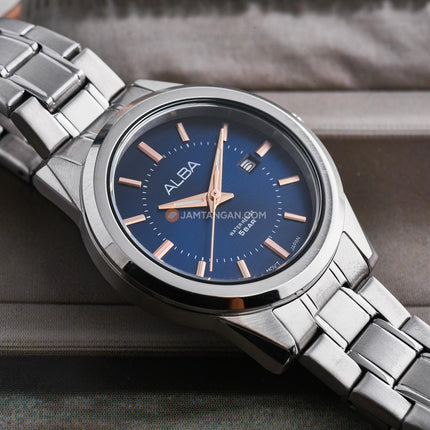 Alba AH7EP5X1 Ladies Blue Dial Stainless Steel Strap