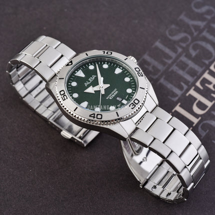 Alba Active AS9T13X1 Men Green Patterned Dial Stainless Steel Strap