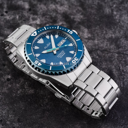 Alba Mechanical AL4575X1 Automatic Men Blue Patterned Dial Stainless Steel Strap