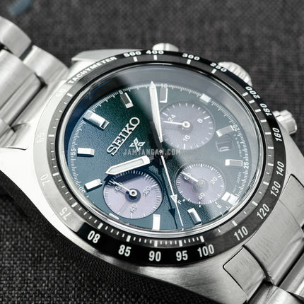 Seiko Prospex SSC933P1 Speedtimer SeiTona Solar Chronograph Green Dial Stainless Steel Strap
