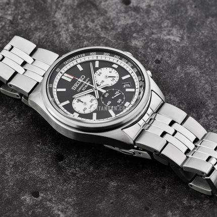 Seiko Chronograph SSB429P1 Reverse Panda Dual Tone Dial Stainless Steel Strap