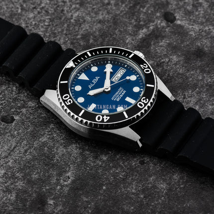 Alba Mechanical AL4299X1 Automatic Men Blue Dial Black Silicone Strap