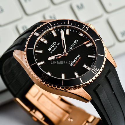 MIDO Ocean Star M026.430.37.051.00 Caliber 80 Automatic Black Dial Black Rubber Strap