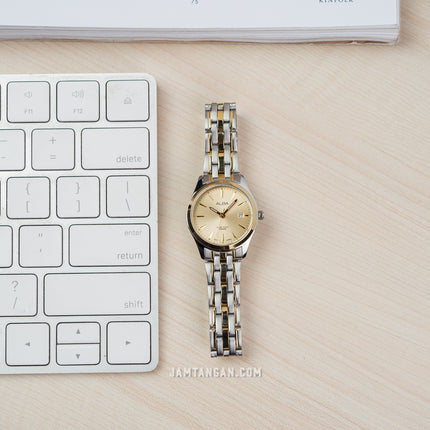 Alba AH7BN4X1_AS9Q98X1 Couple Gold Dial Dual Tone Stainless Steel Strap