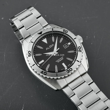 Alba AS9U67X1 Men Sport Black Dial Stainless Steel Strap