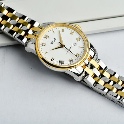 Mido Baroncelli II M7600.9.26.1 Automatic White Dial Dual Tone Stainless Steel Strap