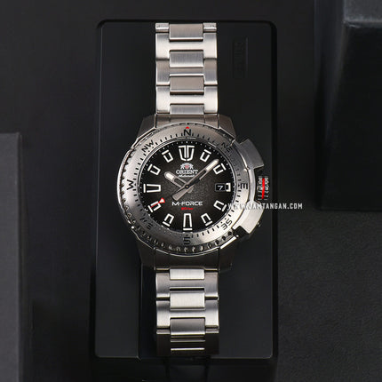 Orient M-Force RA-AC0N01B Automatic Men Black Dial Stainless Steel Strap