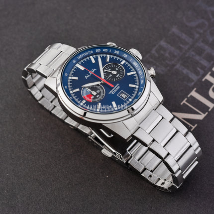 Alba Signa A4B005X1 Chronograph Men Blue Black Dial Stainless Steel Strap