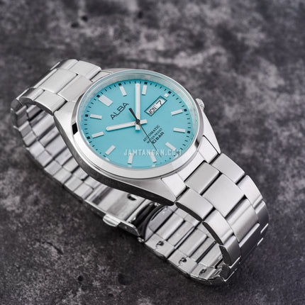 Alba Mechanical AL4321X1 Automatic Men Light Blue Patterned Dial Stainless Steel Strap
