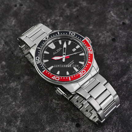 Alba AS9T99X1 Men Black Dial Stainless Steel Strap