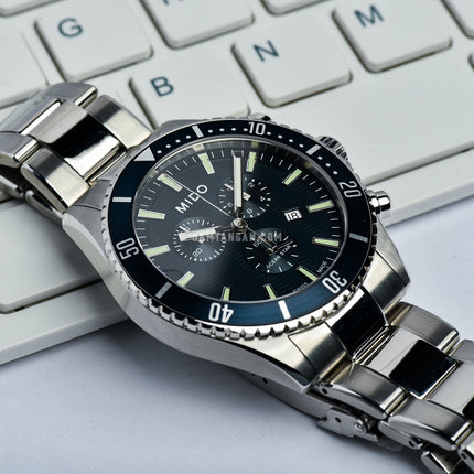 MIDO Ocean Star M026.417.11.041.00 Chronograph Blue Navy Dial Stainless Steel Strap