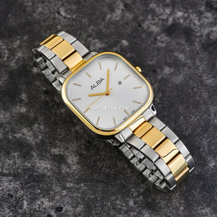 Alba Fashion AH7BZ2X1 Ladies Silver White Dial Dual Tone Stainless Steel Strap
