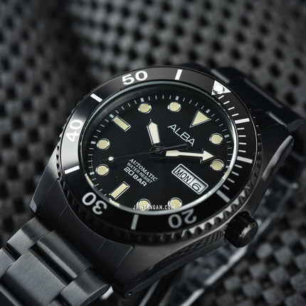 Alba Active AL4331X1 Men Automatic Black Dial Black Stainless Steel Strap