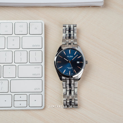 Alba AS9Q95X1 Blue Dial Stainless Steel Strap