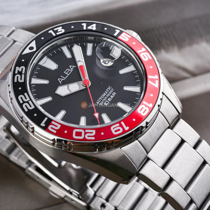 Alba Mechanical AU4073X1 Automatic Men Black Dial Stainless Steel Strap