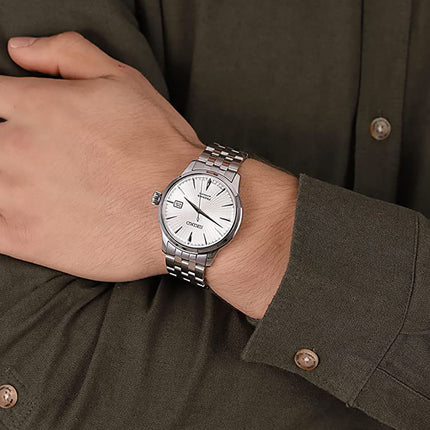 Seiko Presage SRPG23J1 Cocktail Time Martini Automatic Beige Dial Stainless Steel Strap