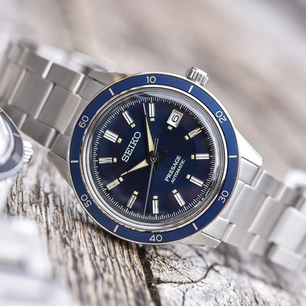 Seiko Presage SRPG05J1 Style60s Automatic Blue Dial Stainless Steel Strap