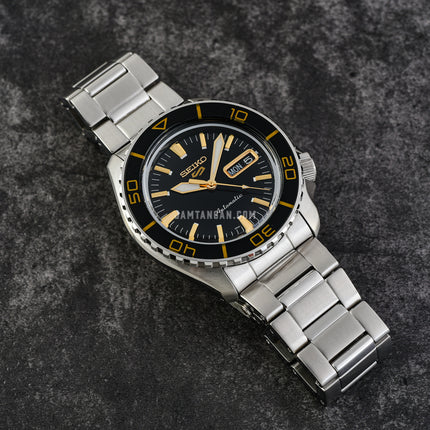 Seiko 5 Sports SRPK99K1 SKX SNZH5 Blacktone Redux Men Stainless Steel Strap