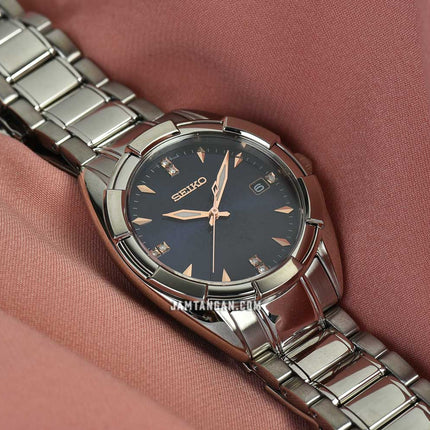 Seiko Classic SKK889P1 Diamond Blue Dial Stainless Steel Strap