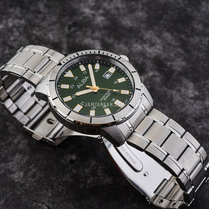 Alba Active AS9R95X1 Men Green Dial Stainless Steel Strap