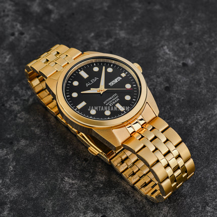 Alba Mechanical AL4654X1 Automatic Men Black Dial Gold Stainless Steel Strap