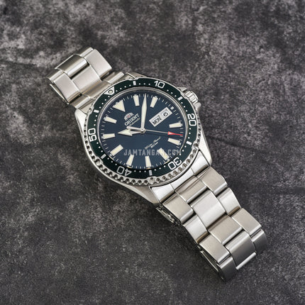 Orient Sports RA-AA0004E Kamasu Automatic Divers Green Dial Stainless Steel Strap
