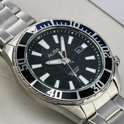 Alba Active AG8K33X1 Men Black Dial Stainless Steel Strap