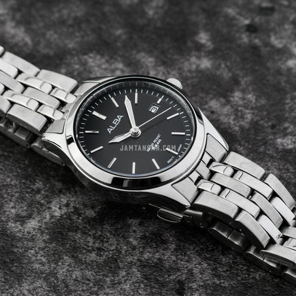 Alba Prestige AH7CF3X1 Ladies Black Dial Stainless Steel Strap
