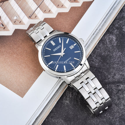 Seiko Classic SRPH87K1 Discover More Automatic Blue Dial Stainless Steel Strap