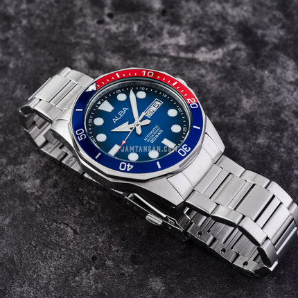Alba Mechanical AL4541X1 Automatic Men Blue Black Gradation Dial Stainless Steel Strap