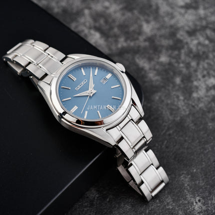 Seiko Ladies SUR531P1 Dress Blue Dial Stainless Steel Strap
