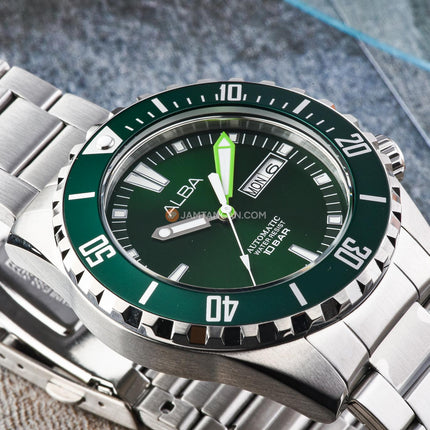 Alba Mechanical AL4699X1 Automatic Men Green Dial Stainless Steel Strap