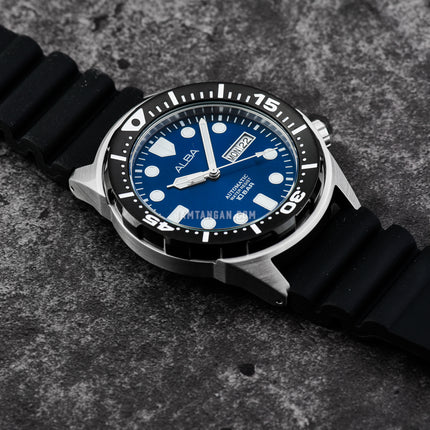 Alba Mechanical AL4379X1 Men Blue Dial Black Silicone Strap