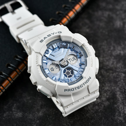 Casio Baby-G BA-130-7A2DR Beach Fashions Digital Analog Dial White Resin Band
