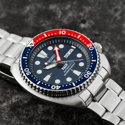 Seiko Prospex SRPE99K1 PADI Turtle Automatic Divers 200M Pepsi Blue Dial Stainless Steel Strap