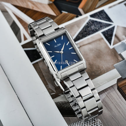 Alba AH7DG9X1 Ladies Blue Dial Stainless Steel Strap