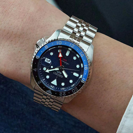 Seiko 5 Sports SSK003K1 SKX Sports Style GMT Batman Automatic Blue Dial Stainless Steel Strap