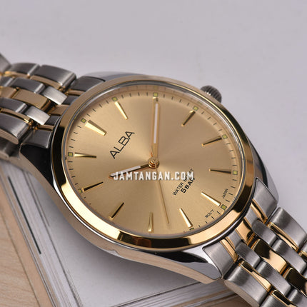 Alba ARX134X1_ARX114X1 Couple Gold Dial Dual Tone Stainless Steel Strap