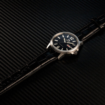 Orient RA-AA0C04B Men Black Dial Black Leather Strap