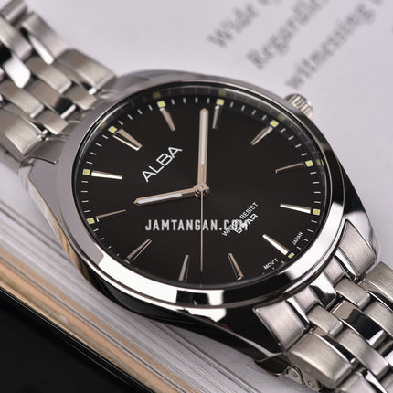 Alba ARX129X1_ARX109X1 Couple Black Dial Stainless Steel Strap