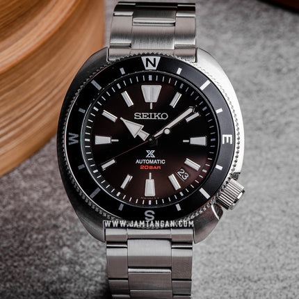 Seiko Prospex SRPH17K1 Tortoise Land Automatic 200M Black Dial Stainless Steel Strap